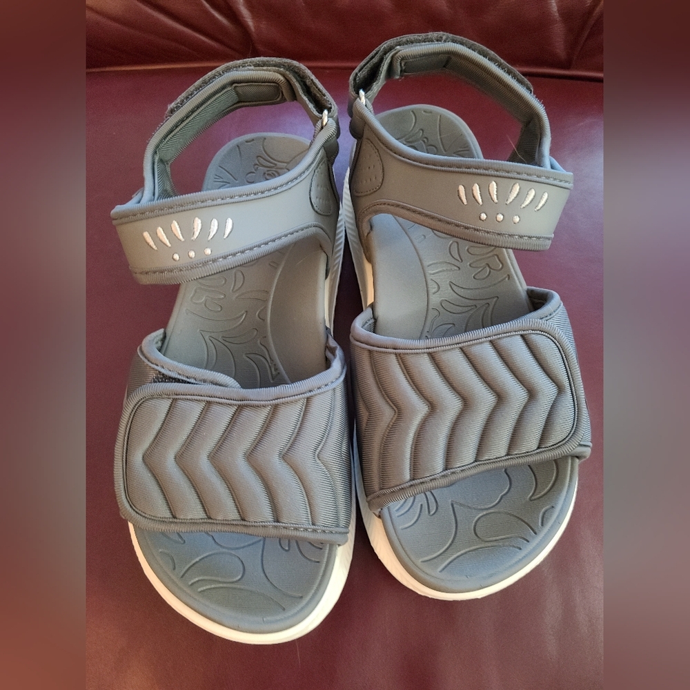 Gray Sandals with Adjustable Straps